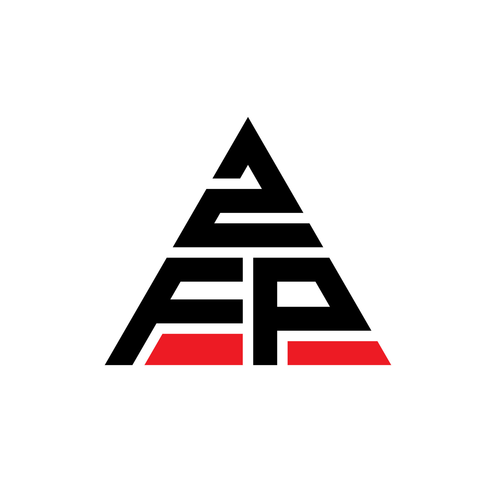 ZFP triangle letter logo design with triangle shape. ZFP triangle logo