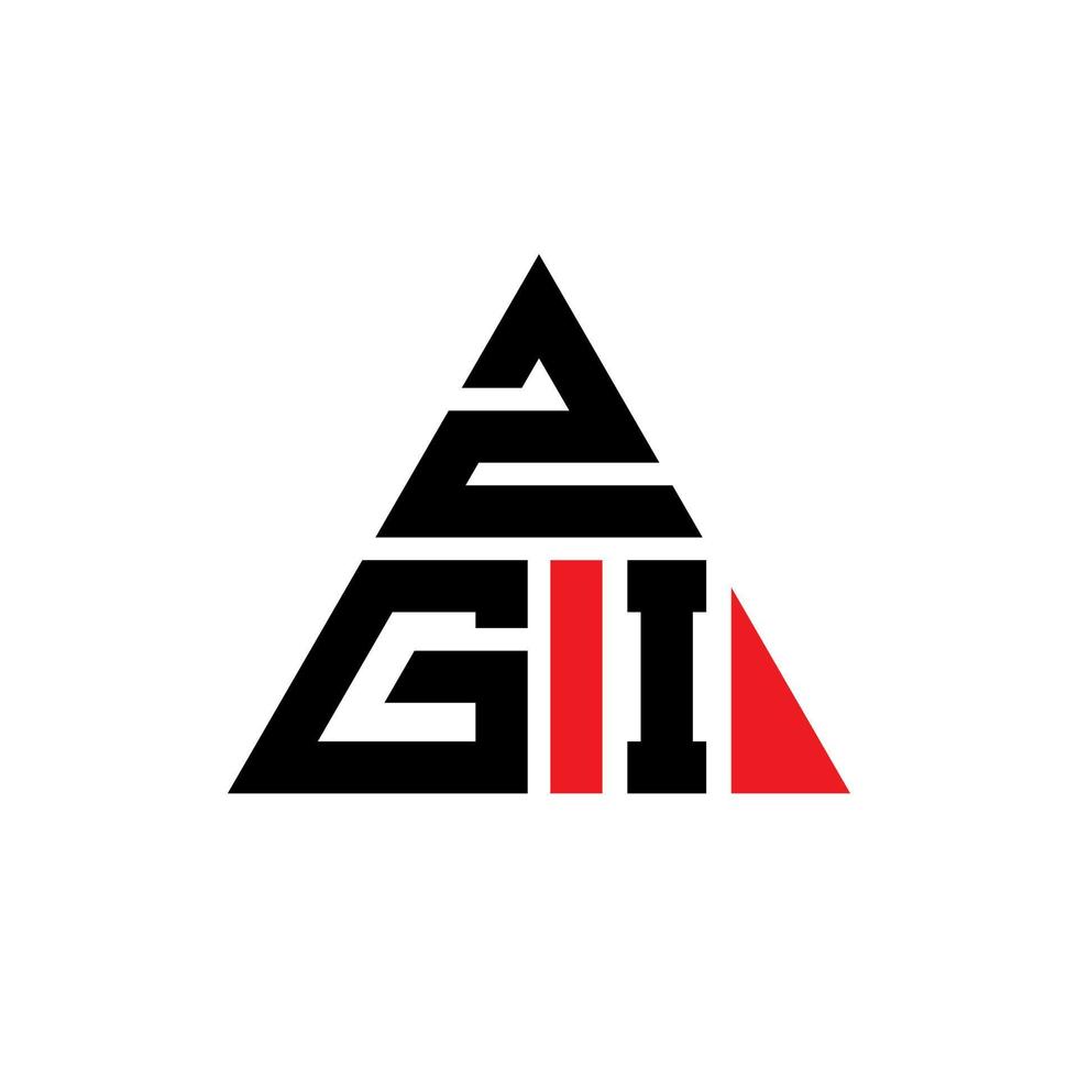 diseño de logotipo de letra triangular zgi con forma de triángulo. monograma de diseño del logotipo del triángulo zgi. plantilla de logotipo de vector de triángulo zgi con color rojo. logotipo triangular zgi logotipo simple, elegante y lujoso.