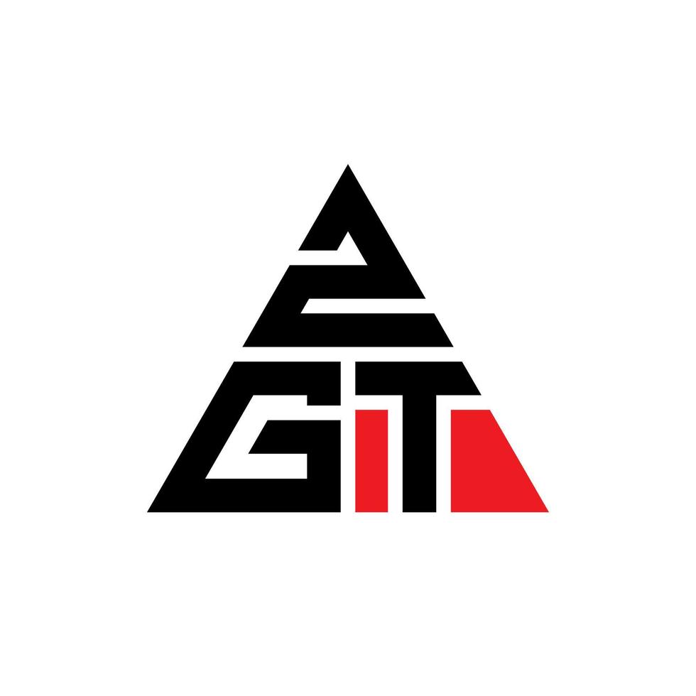 diseño de logotipo de letra triangular zgt con forma de triángulo. monograma de diseño de logotipo de triángulo zgt. plantilla de logotipo de vector de triángulo zgt con color rojo. logotipo triangular zgt logotipo simple, elegante y lujoso.