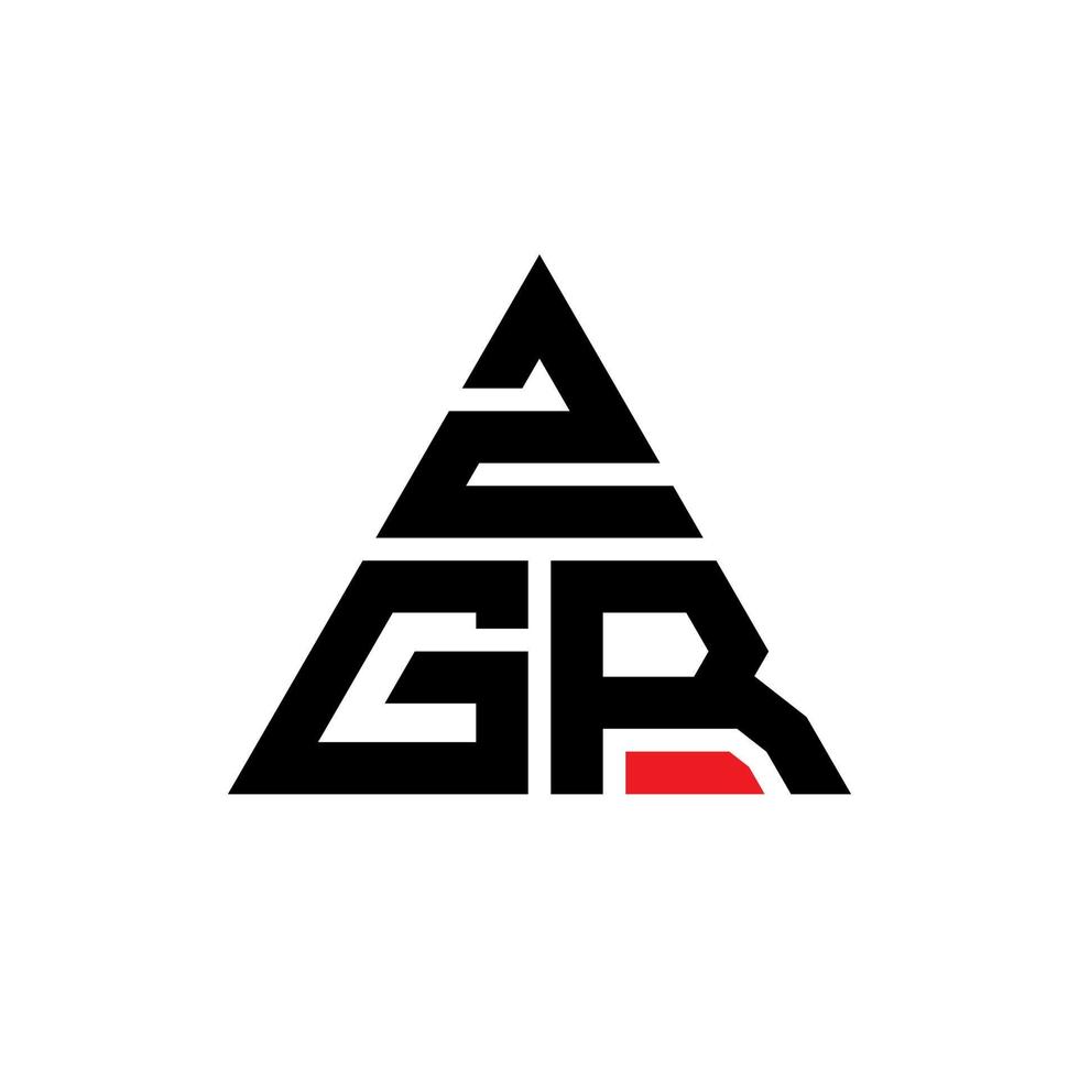 diseño de logotipo de letra triangular zgr con forma de triángulo. monograma de diseño de logotipo de triángulo zgr. plantilla de logotipo de vector de triángulo zgr con color rojo. logotipo triangular zgr logotipo simple, elegante y lujoso.