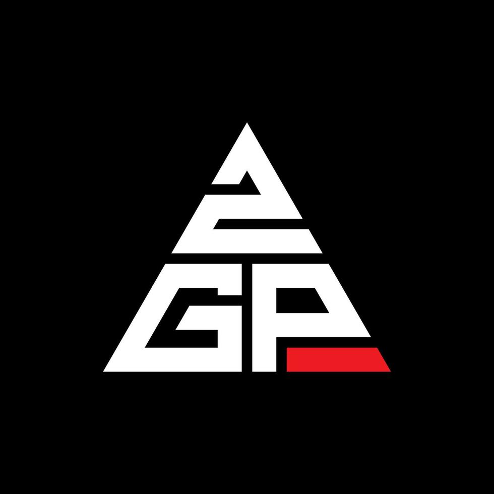 Diseño de logotipo de letra triangular zgp con forma de triángulo. monograma de diseño del logotipo del triángulo zgp. plantilla de logotipo de vector de triángulo zgp con color rojo. logotipo triangular zgp logotipo simple, elegante y lujoso.