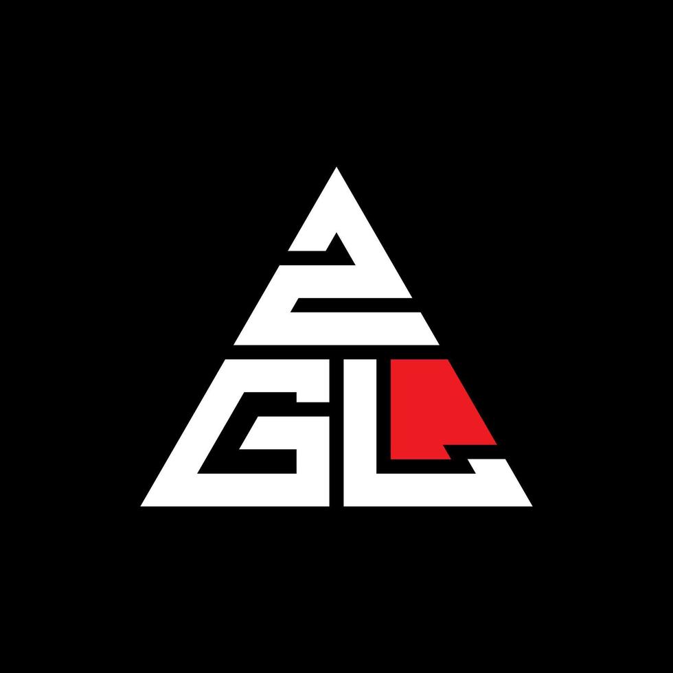 ZGL triangle letter logo design with triangle shape. ZGL triangle logo design monogram. ZGL triangle vector logo template with red color. ZGL triangular logo Simple, Elegant, and Luxurious Logo.