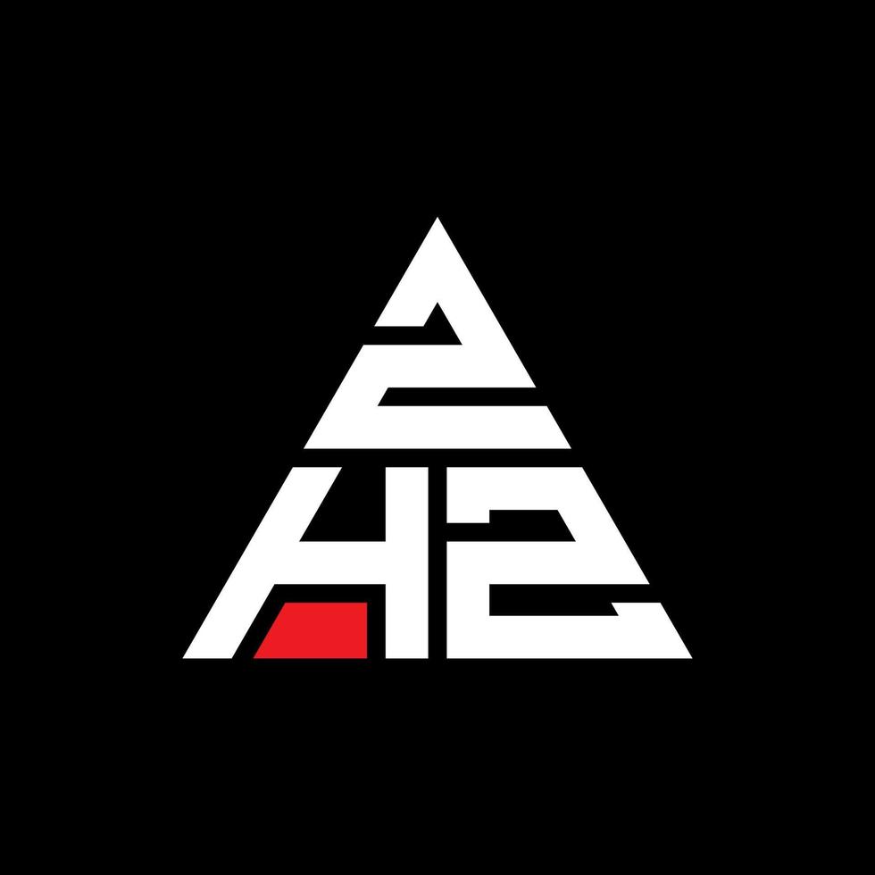 ZHZ triangle letter logo design with triangle shape. ZHZ triangle logo design monogram. ZHZ triangle vector logo template with red color. ZHZ triangular logo Simple, Elegant, and Luxurious Logo.