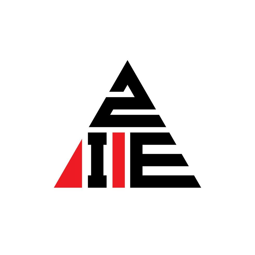 diseño de logotipo de letra de triángulo zie con forma de triángulo. monograma de diseño del logotipo del triángulo zie. plantilla de logotipo de vector de triángulo zie con color rojo. logotipo triangular zie logotipo simple, elegante y lujoso.