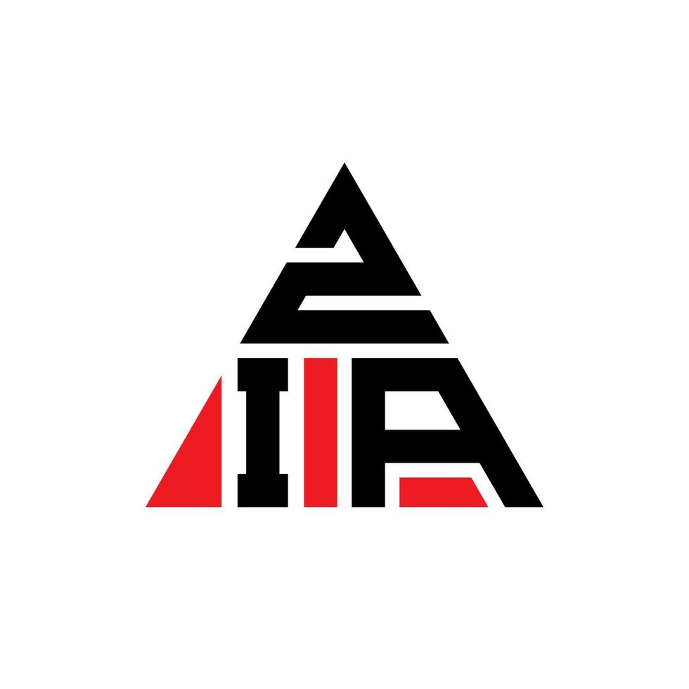 diseño de logotipo de letra triangular zia con forma de triángulo. monograma de diseño del logotipo del triángulo zia. plantilla de logotipo de vector de triángulo zia con color rojo. logotipo triangular zia logotipo simple, elegante y lujoso.