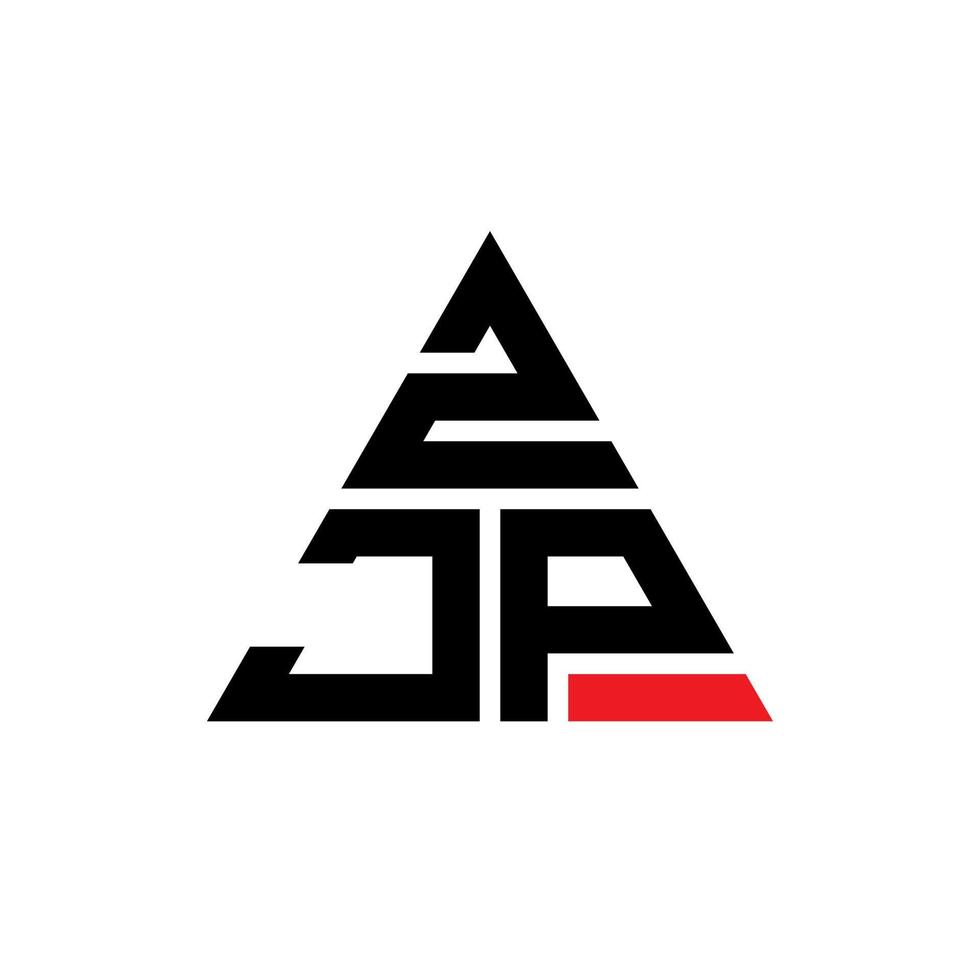 Diseño de logotipo de letra triangular zjp con forma de triángulo. monograma de diseño del logotipo del triángulo zjp. plantilla de logotipo de vector de triángulo zjp con color rojo. logotipo triangular zjp logotipo simple, elegante y lujoso.