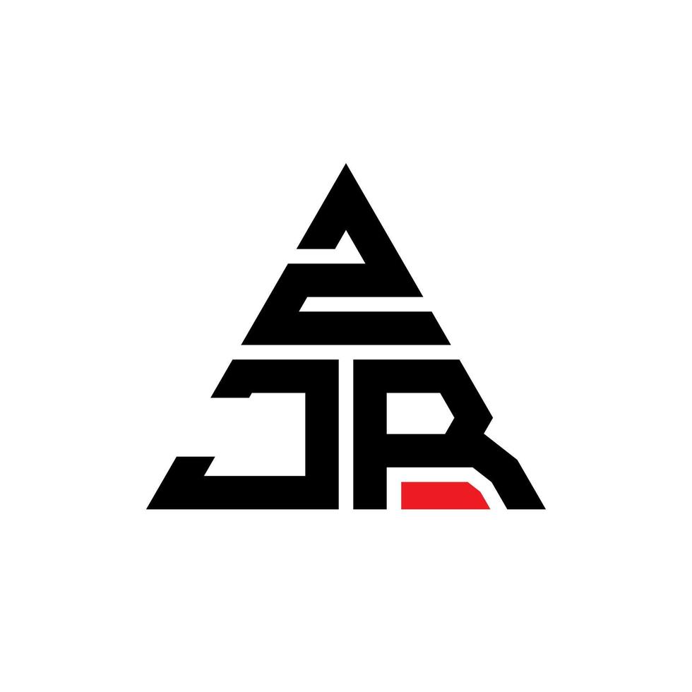 Diseño de logotipo de letra triangular zjr con forma de triángulo. monograma de diseño del logotipo del triángulo zjr. plantilla de logotipo de vector de triángulo zjr con color rojo. logotipo triangular zjr logotipo simple, elegante y lujoso.