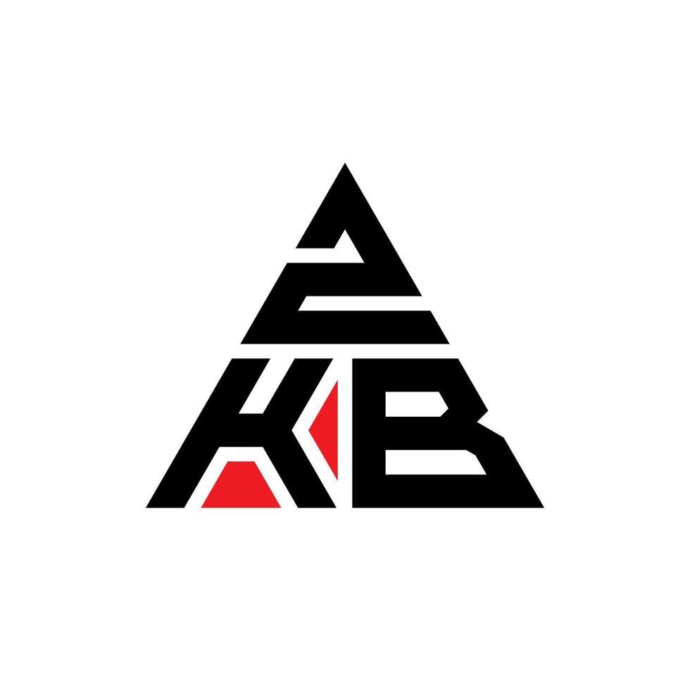 Diseño de logotipo de letra triangular zkb con forma de triángulo. monograma de diseño del logotipo del triángulo zkb. plantilla de logotipo de vector de triángulo zkb con color rojo. logotipo triangular zkb logotipo simple, elegante y lujoso.