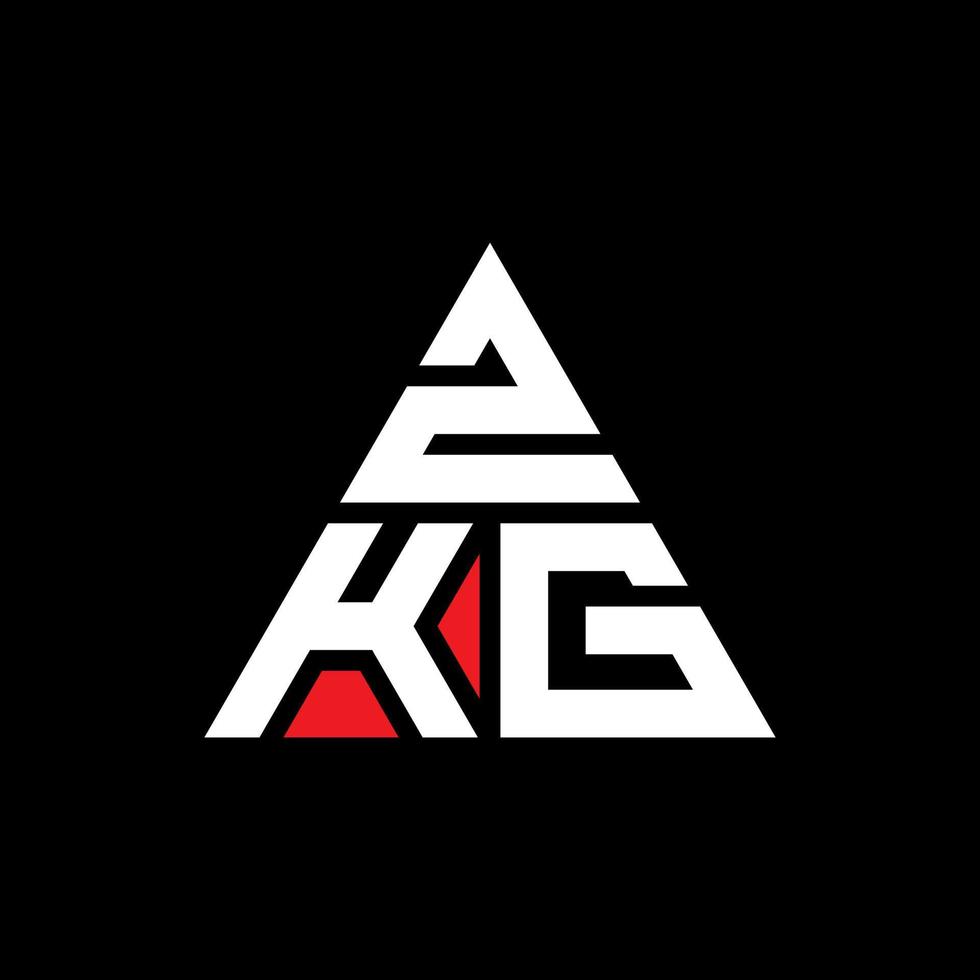 ZKG triangle letter logo design with triangle shape. ZKG triangle logo design monogram. ZKG triangle vector logo template with red color. ZKG triangular logo Simple, Elegant, and Luxurious Logo.