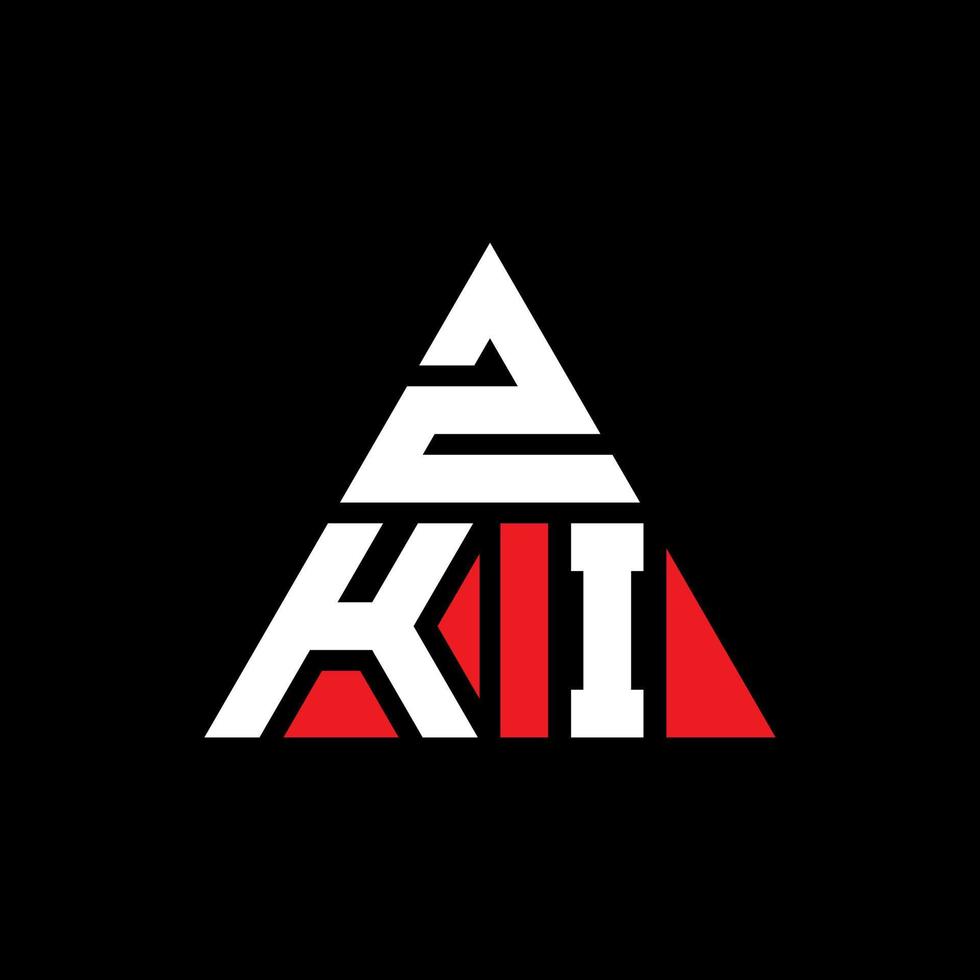 Diseño de logotipo de letra triangular zki con forma de triángulo. monograma de diseño del logotipo del triángulo zki. plantilla de logotipo de vector de triángulo zki con color rojo. logotipo triangular zki logotipo simple, elegante y lujoso.