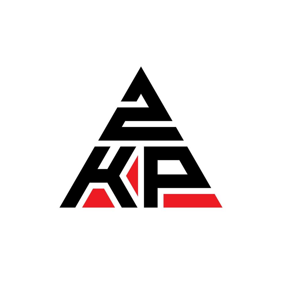 Diseño de logotipo de letra triangular zkp con forma de triángulo. monograma de diseño del logotipo del triángulo zkp. Plantilla de logotipo de vector de triángulo zkp con color rojo. logotipo triangular zkp logotipo simple, elegante y lujoso.