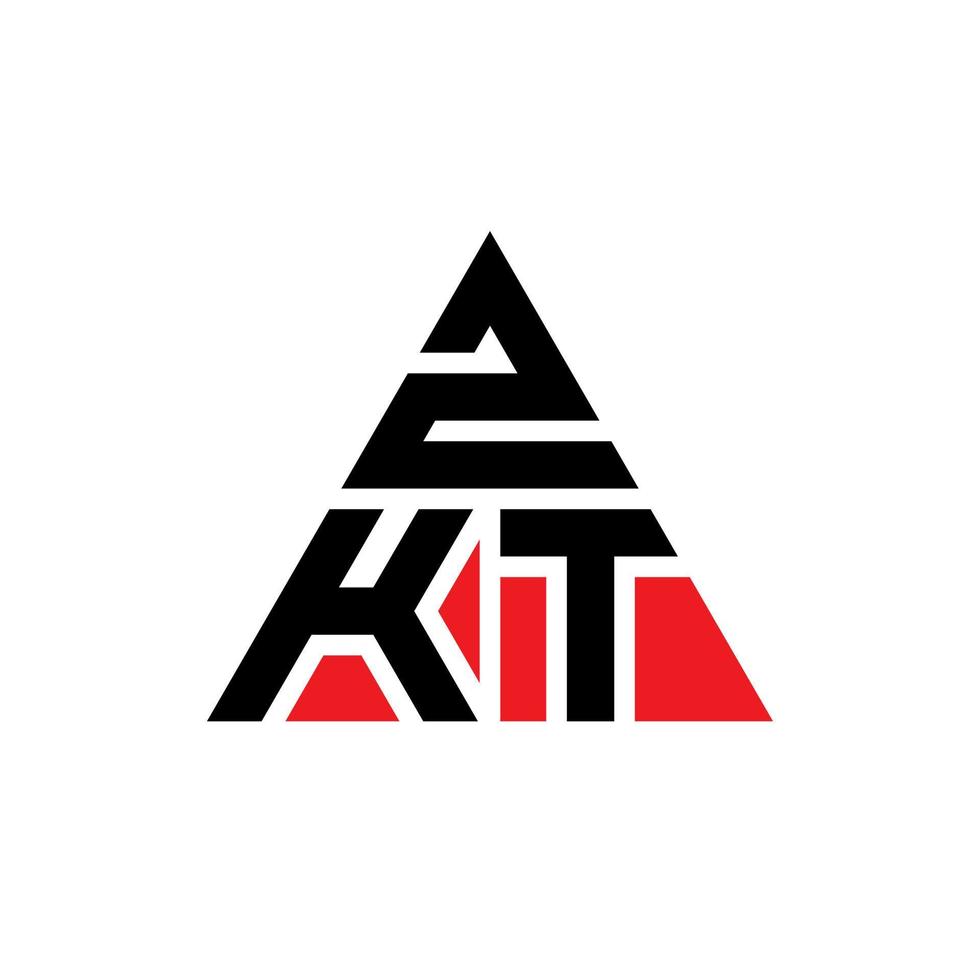 Diseño de logotipo de letra triangular zkt con forma de triángulo. monograma de diseño del logotipo del triángulo zkt. plantilla de logotipo de vector de triángulo zkt con color rojo. logotipo triangular zkt logotipo simple, elegante y lujoso.