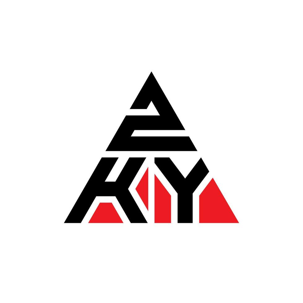 diseño de logotipo de letra de triángulo zky con forma de triángulo. monograma de diseño de logotipo de triángulo zky. plantilla de logotipo de vector de triángulo zky con color rojo. logotipo triangular zky logotipo simple, elegante y lujoso.