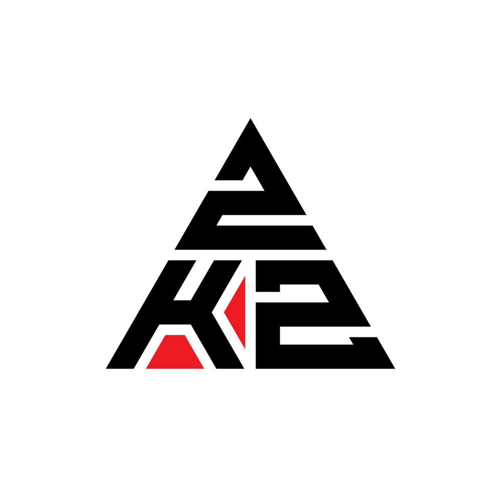 Diseño de logotipo de letra triangular zkz con forma de triángulo. monograma de diseño del logotipo del triángulo zkz. plantilla de logotipo de vector de triángulo zkz con color rojo. logotipo triangular zkz logotipo simple, elegante y lujoso.