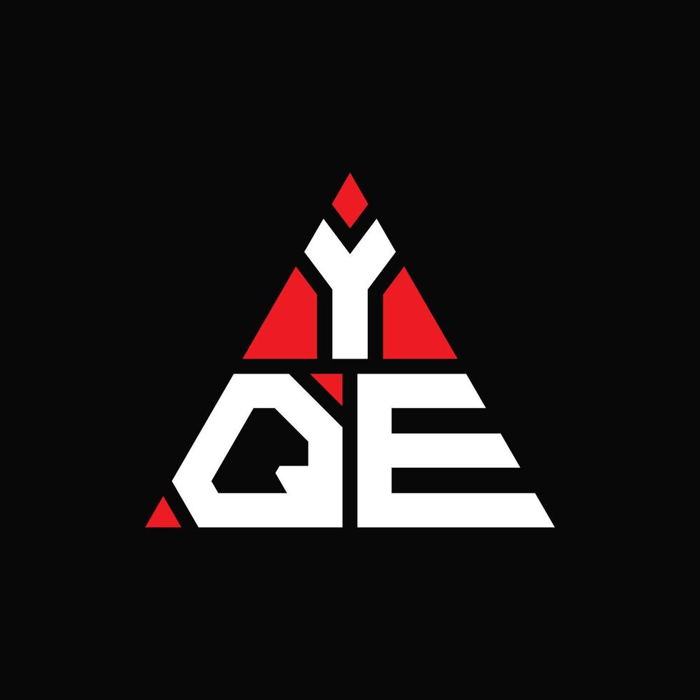 YQE triangle letter logo design with triangle shape. YQE triangle logo design monogram. YQE triangle vector logo template with red color. YQE triangular logo Simple, Elegant, and Luxurious Logo.