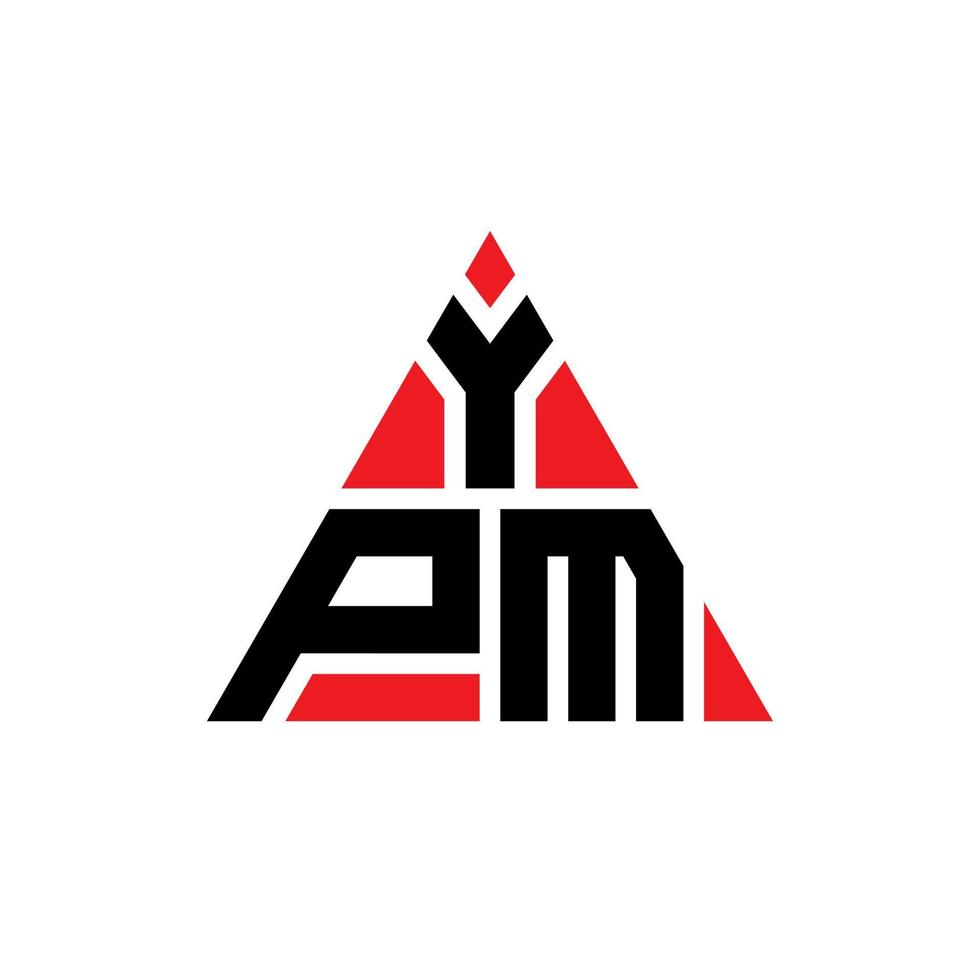 diseño de logotipo de letra triangular ypm con forma de triángulo. monograma de diseño de logotipo de triángulo ypm. plantilla de logotipo de vector de triángulo ypm con color rojo. logotipo triangular ypm logotipo simple, elegante y lujoso.