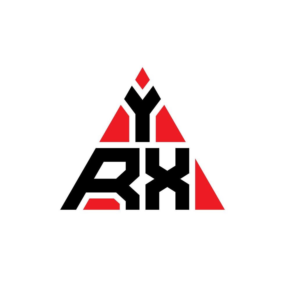 YRX triangle letter logo design with triangle shape. YRX triangle logo design monogram. YRX triangle vector logo template with red color. YRX triangular logo Simple, Elegant, and Luxurious Logo.