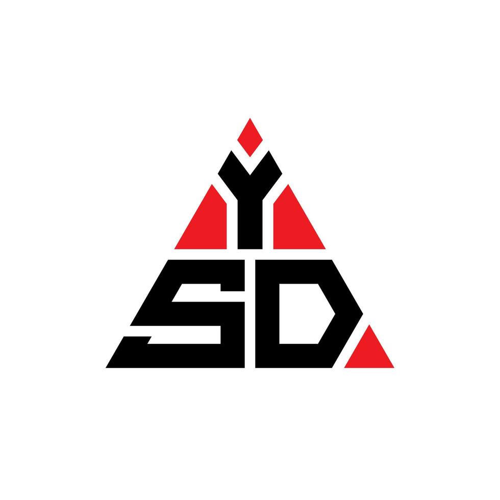 YSD triangle letter logo design with triangle shape. YSD triangle logo design monogram. YSD triangle vector logo template with red color. YSD triangular logo Simple, Elegant, and Luxurious Logo.