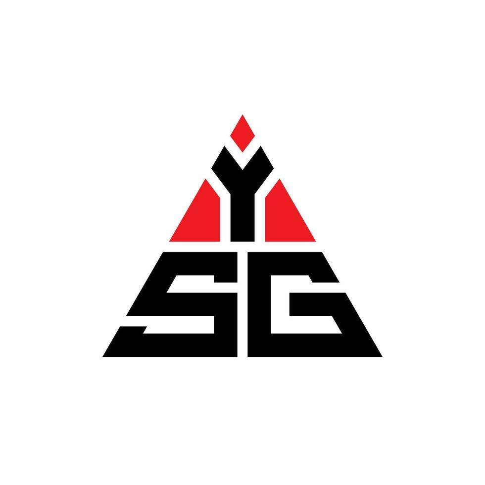 YSG triangle letter logo design with triangle shape. YSG triangle logo design monogram. YSG triangle vector logo template with red color. YSG triangular logo Simple, Elegant, and Luxurious Logo.