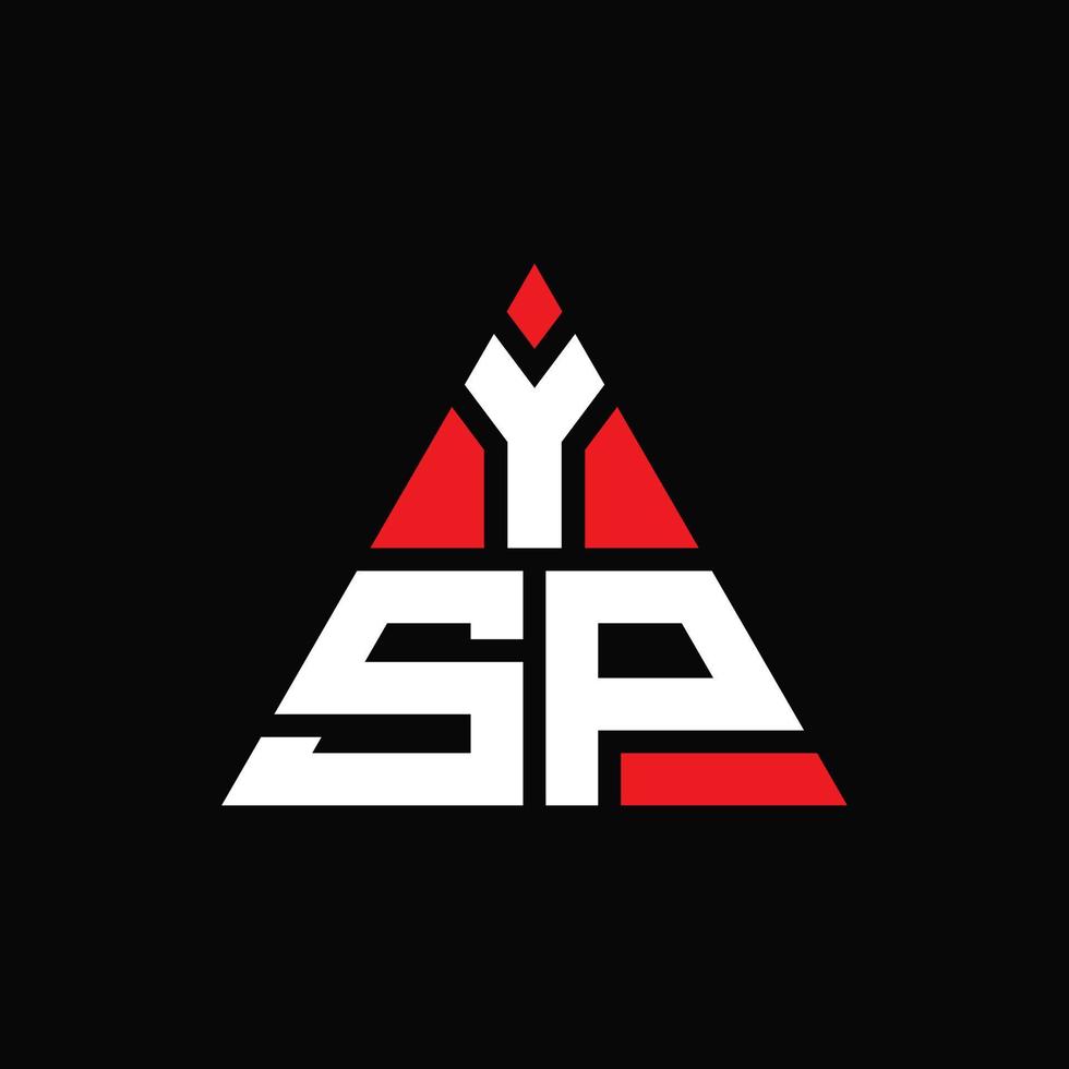 ysp diseño de logotipo de letra triangular con forma de triángulo. monograma de diseño de logotipo de triángulo ysp. plantilla de logotipo de vector de triángulo ysp con color rojo. logotipo triangular ysp logotipo simple, elegante y lujoso.