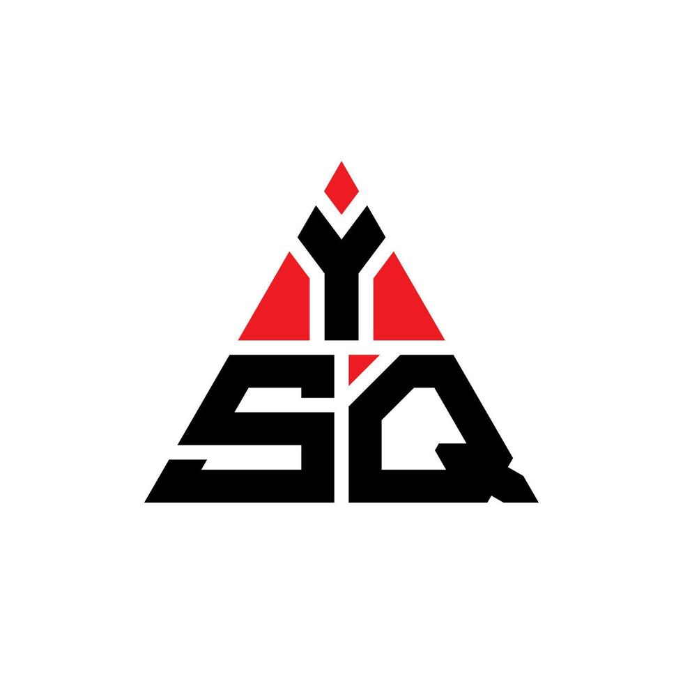YSQ triangle letter logo design with triangle shape. YSQ triangle logo design monogram. YSQ triangle vector logo template with red color. YSQ triangular logo Simple, Elegant, and Luxurious Logo.