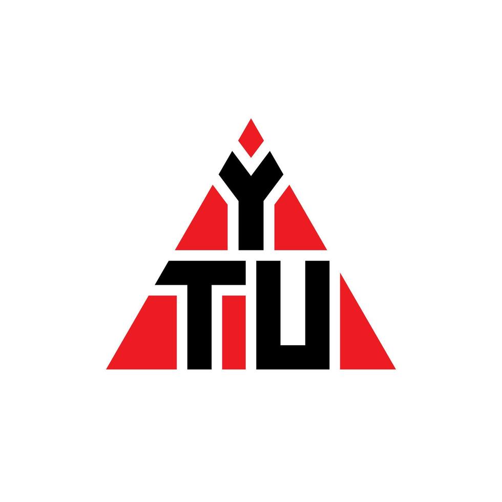 YTU triangle letter logo design with triangle shape. YTU triangle logo design monogram. YTU triangle vector logo template with red color. YTU triangular logo Simple, Elegant, and Luxurious Logo.