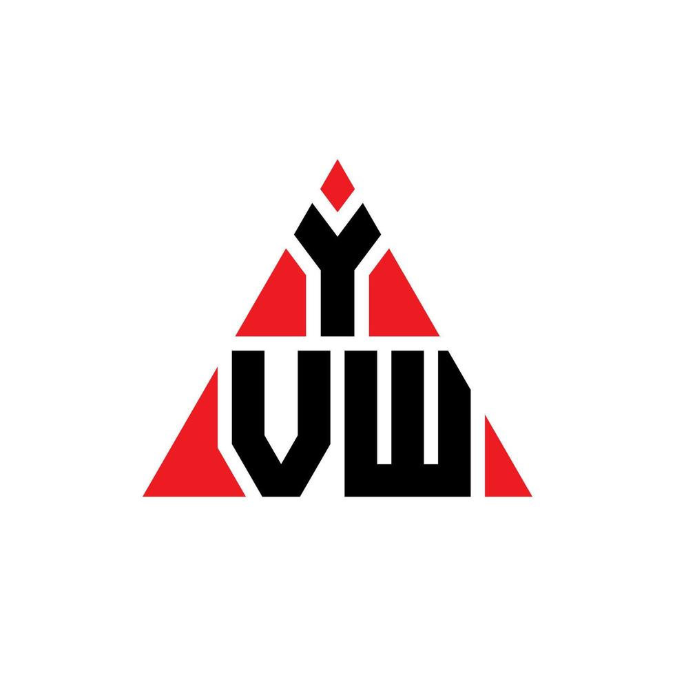 diseño de logotipo de letra triangular yvw con forma de triángulo. monograma de diseño del logotipo del triángulo yvw. plantilla de logotipo de vector de triángulo yvw con color rojo. logotipo triangular yvw logotipo simple, elegante y lujoso.