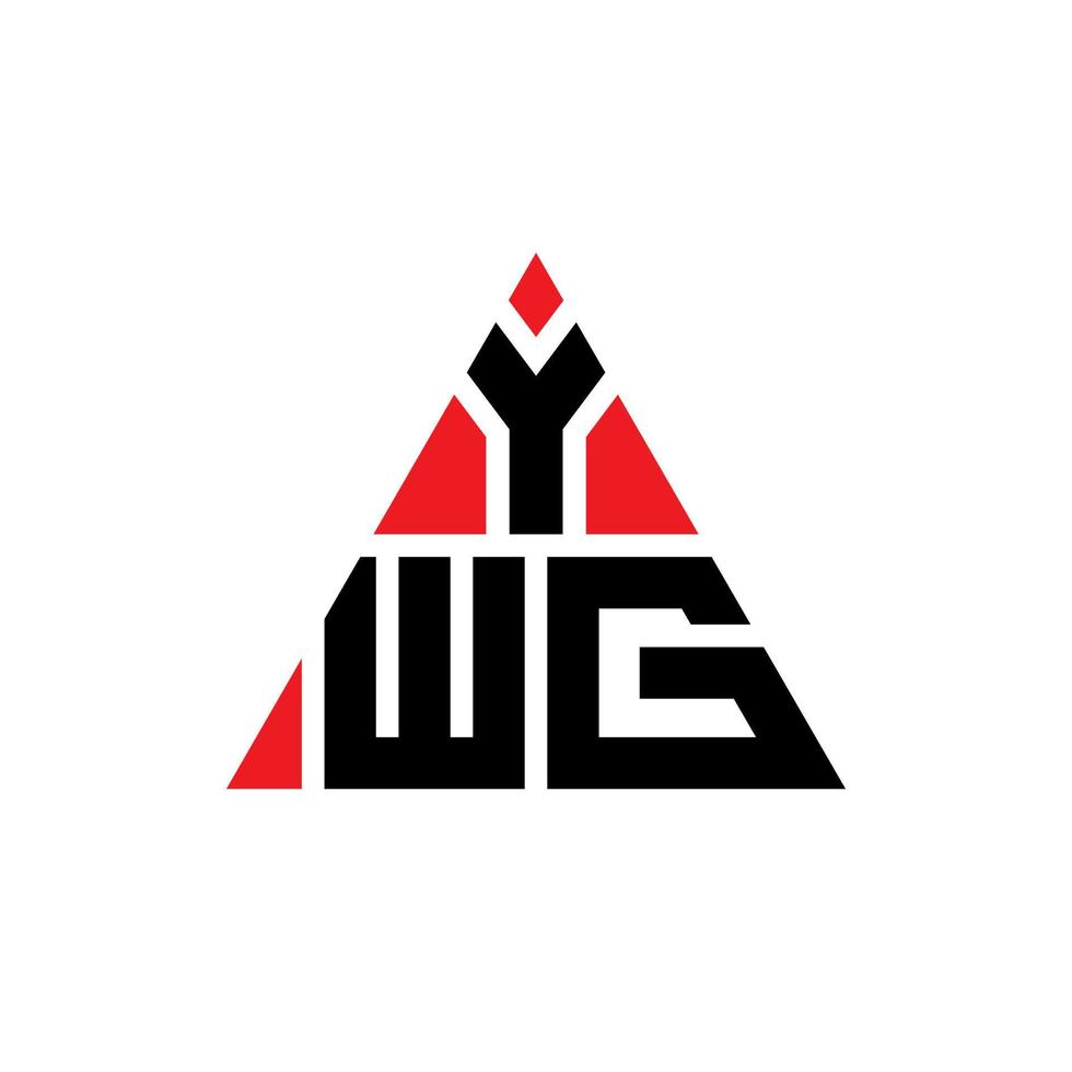 YWG triangle letter logo design with triangle shape. YWG triangle logo design monogram. YWG triangle vector logo template with red color. YWG triangular logo Simple, Elegant, and Luxurious Logo.