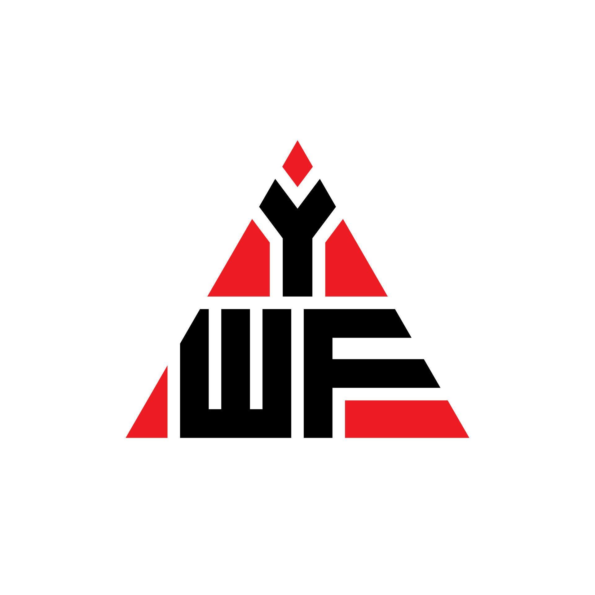 YWF triangle letter logo design with triangle shape. YWF triangle logo ...