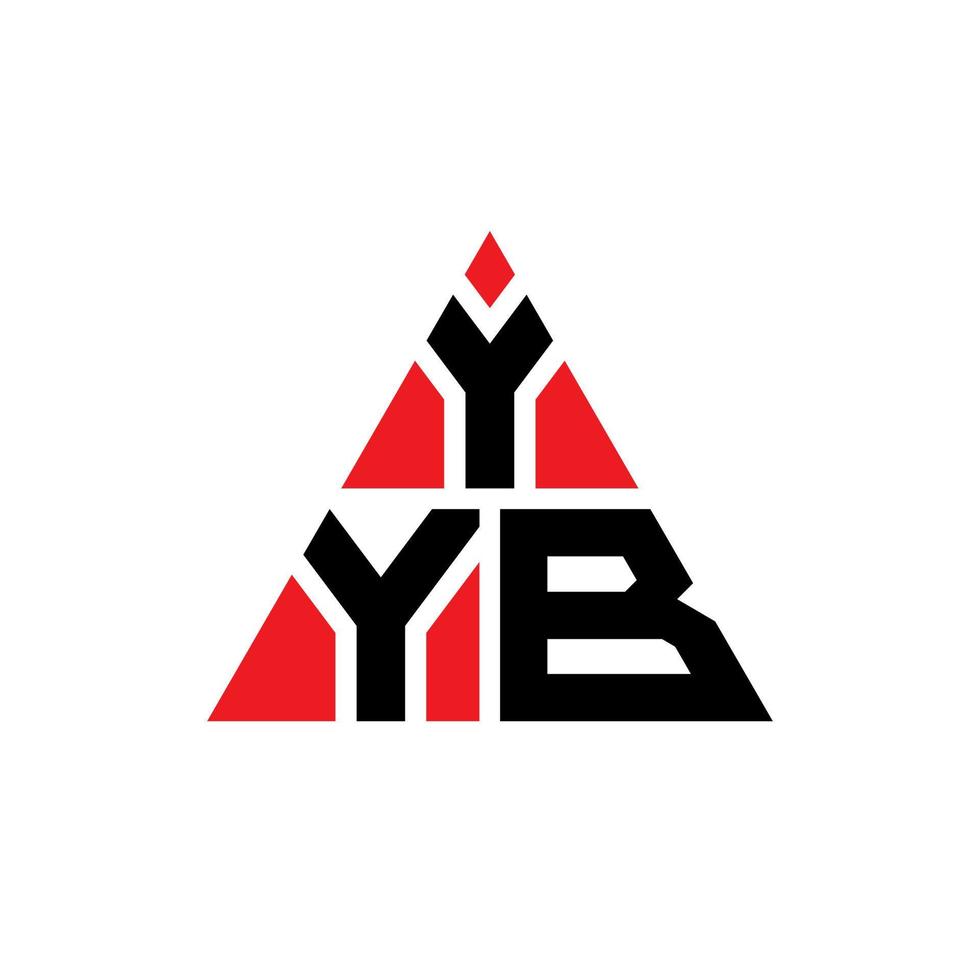 YYB triangle letter logo design with triangle shape. YYB triangle logo design monogram. YYB triangle vector logo template with red color. YYB triangular logo Simple, Elegant, and Luxurious Logo.