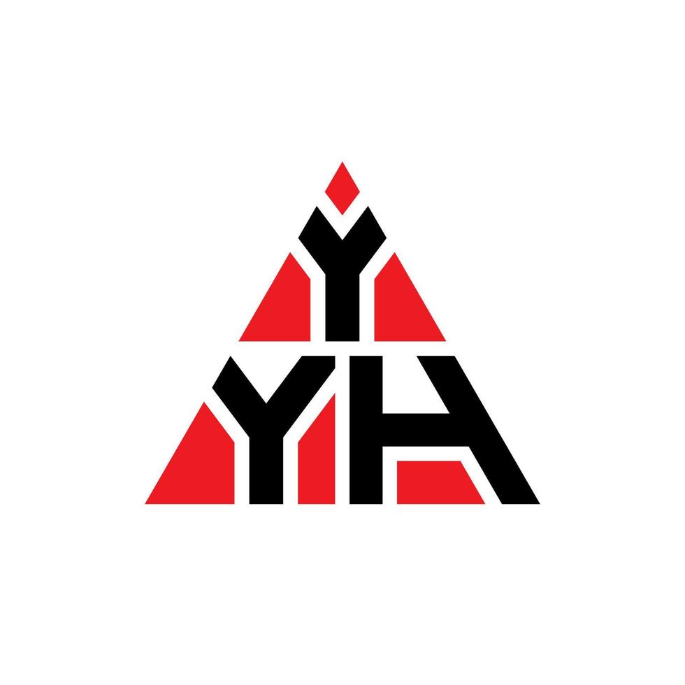 diseño de logotipo de letra de triángulo yyh con forma de triángulo. monograma de diseño del logotipo del triángulo yyh. plantilla de logotipo de vector de triángulo yyh con color rojo. logotipo triangular yyh logotipo simple, elegante y lujoso.