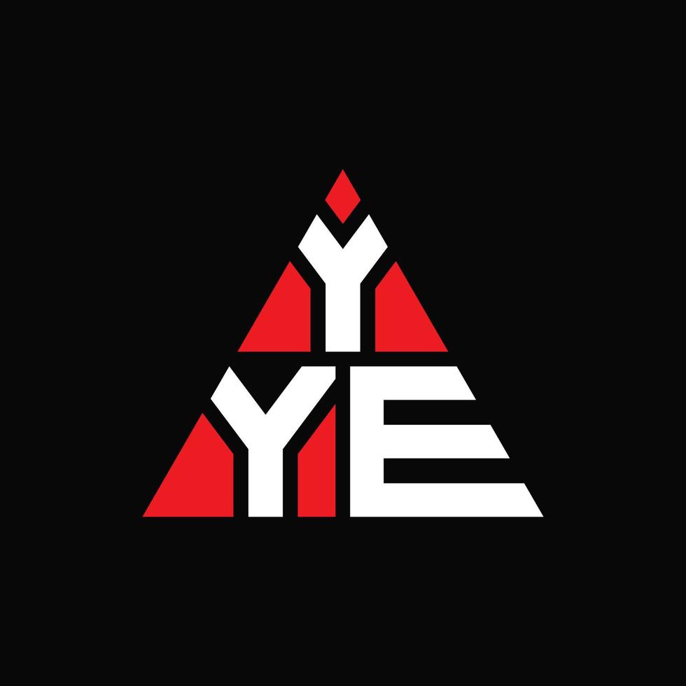 YYE triangle letter logo design with triangle shape. YYE triangle logo design monogram. YYE triangle vector logo template with red color. YYE triangular logo Simple, Elegant, and Luxurious Logo.