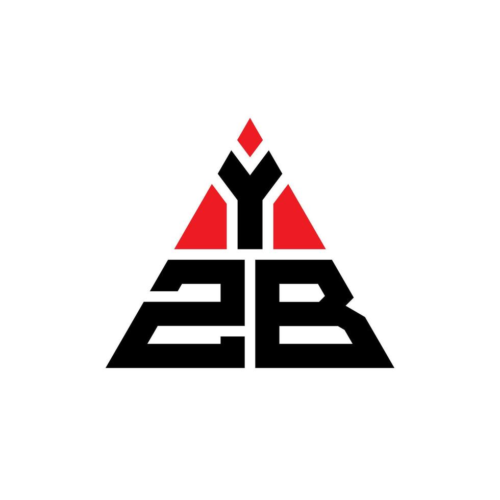 Diseño de logotipo de letra triangular yzb con forma de triángulo. monograma de diseño del logotipo del triángulo yzb. plantilla de logotipo de vector de triángulo yzb con color rojo. logotipo triangular yzb logotipo simple, elegante y lujoso.