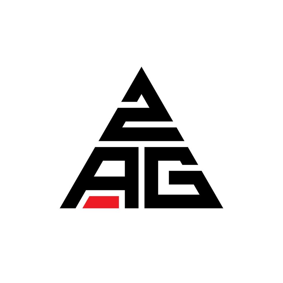 diseño de logotipo de letra de triángulo zag con forma de triángulo. monograma de diseño de logotipo de triángulo zag. plantilla de logotipo de vector de triángulo zag con color rojo. logo triangular zag logo simple, elegante y lujoso.