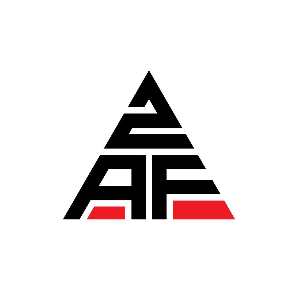 diseño de logotipo de letra triangular zaf con forma de triángulo. monograma de diseño del logotipo del triángulo zaf. plantilla de logotipo de vector de triángulo zaf con color rojo. logo triangular zaf logo simple, elegante y lujoso.