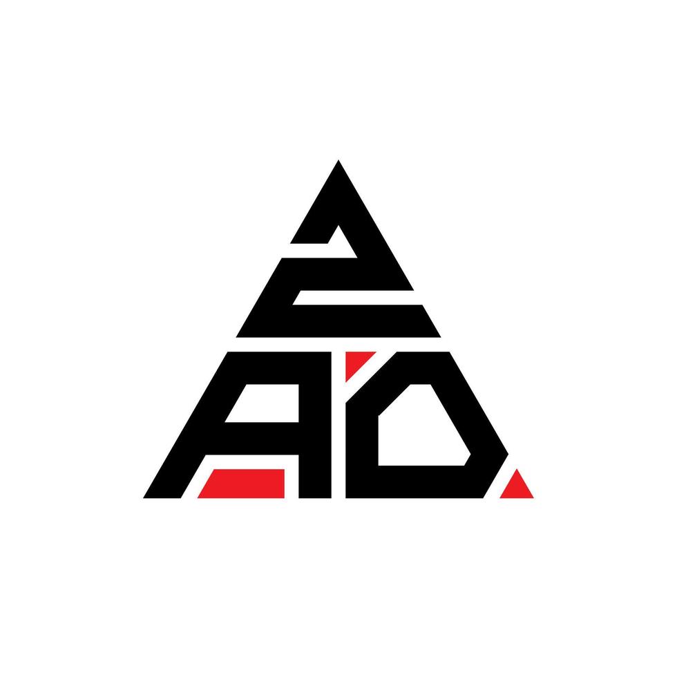 diseño de logotipo de letra triangular zao con forma de triángulo. monograma de diseño del logotipo del triángulo zao. plantilla de logotipo de vector de triángulo zao con color rojo. logo triangular zao logo simple, elegante y lujoso.