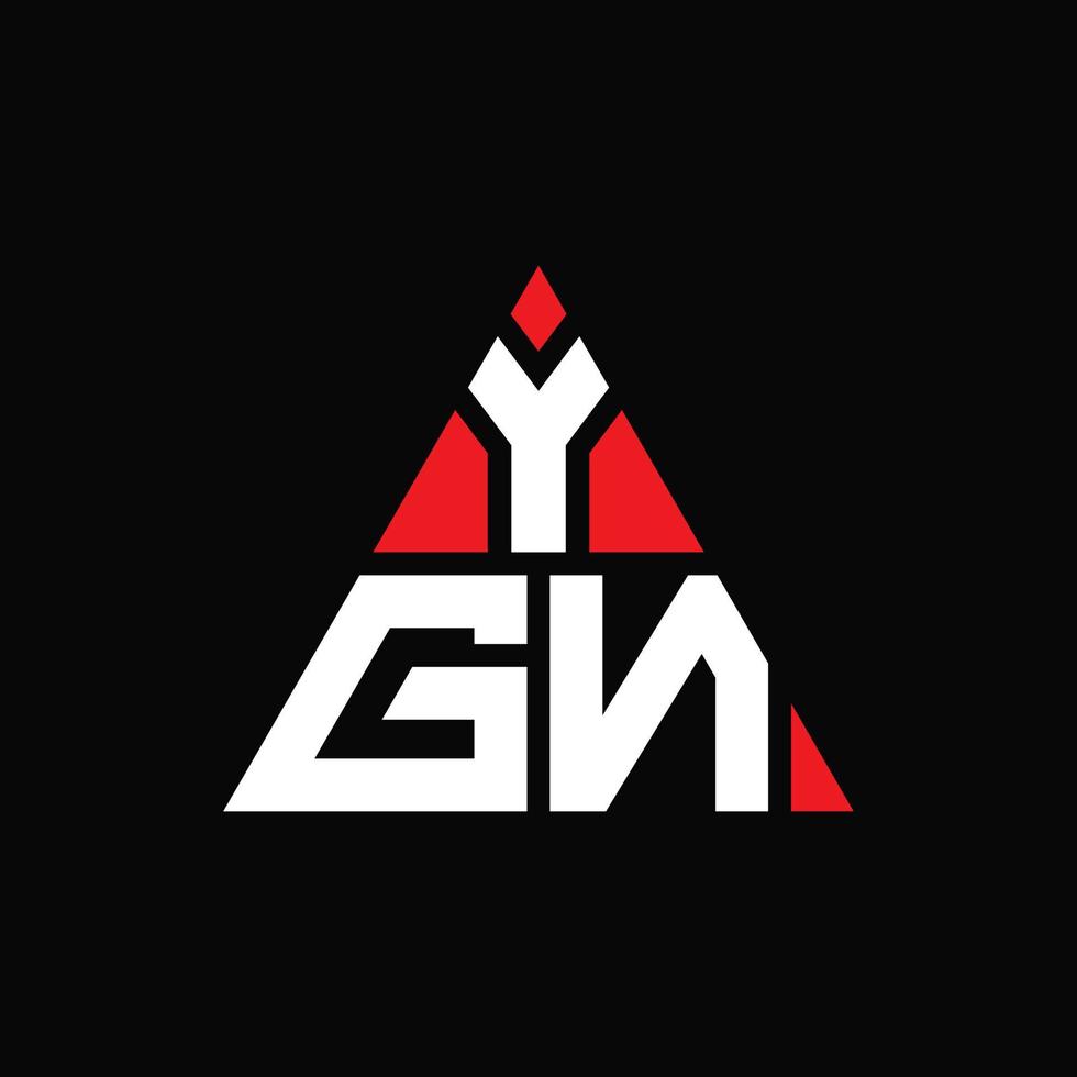 YGN triangle letter logo design with triangle shape. YGN triangle logo design monogram. YGN triangle vector logo template with red color. YGN triangular logo Simple, Elegant, and Luxurious Logo.