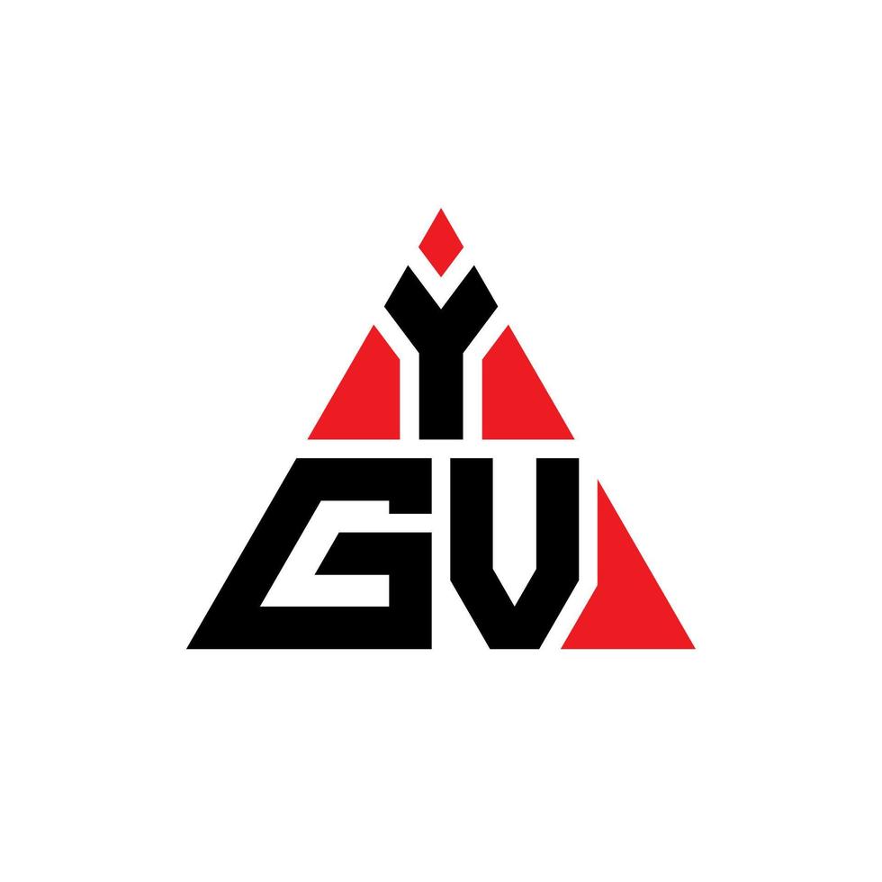 diseño de logotipo de letra triangular ygv con forma de triángulo. monograma de diseño del logotipo del triángulo ygv. plantilla de logotipo de vector de triángulo ygv con color rojo. logotipo triangular ygv logotipo simple, elegante y lujoso.