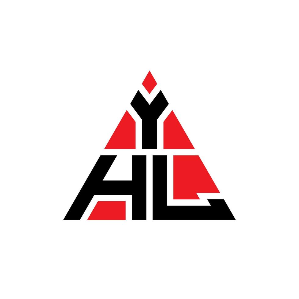 diseño de logotipo de letra de triángulo yhl con forma de triángulo. monograma de diseño de logotipo de triángulo yhl. plantilla de logotipo de vector de triángulo yhl con color rojo. logotipo triangular de yhl logotipo simple, elegante y lujoso.