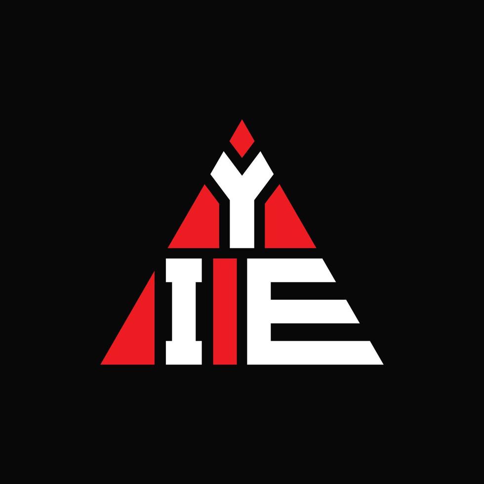 yie diseño de logotipo de letra triangular con forma de triángulo. monograma de diseño de logotipo de triángulo yie. yie plantilla de logotipo de vector de triángulo con color rojo. yie logo triangular logo simple, elegante y lujoso.