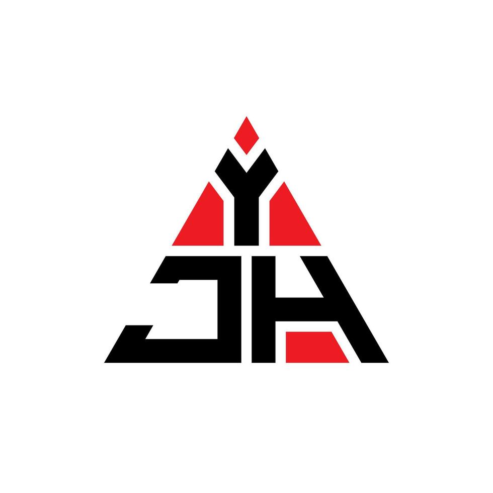 diseño de logotipo de letra triangular yjh con forma de triángulo. monograma de diseño del logotipo del triángulo yjh. plantilla de logotipo de vector de triángulo yjh con color rojo. logotipo triangular yjh logotipo simple, elegante y lujoso.