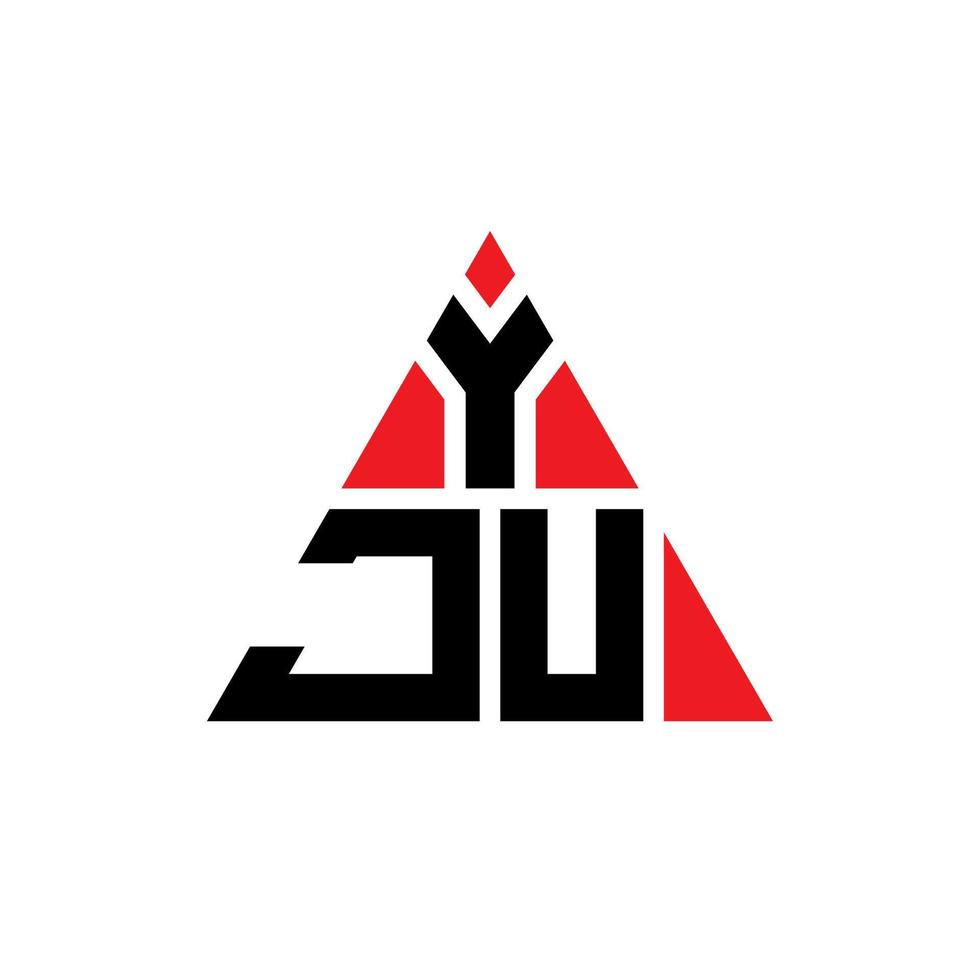 diseño de logotipo de letra triangular yju con forma de triángulo. monograma de diseño del logotipo del triángulo yju. plantilla de logotipo de vector de triángulo yju con color rojo. logotipo triangular yju logotipo simple, elegante y lujoso.