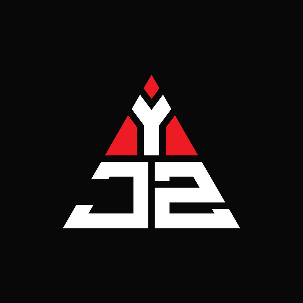 diseño de logotipo de letra triangular yjz con forma de triángulo. monograma de diseño del logotipo del triángulo yjz. plantilla de logotipo de vector de triángulo yjz con color rojo. logotipo triangular yjz logotipo simple, elegante y lujoso.