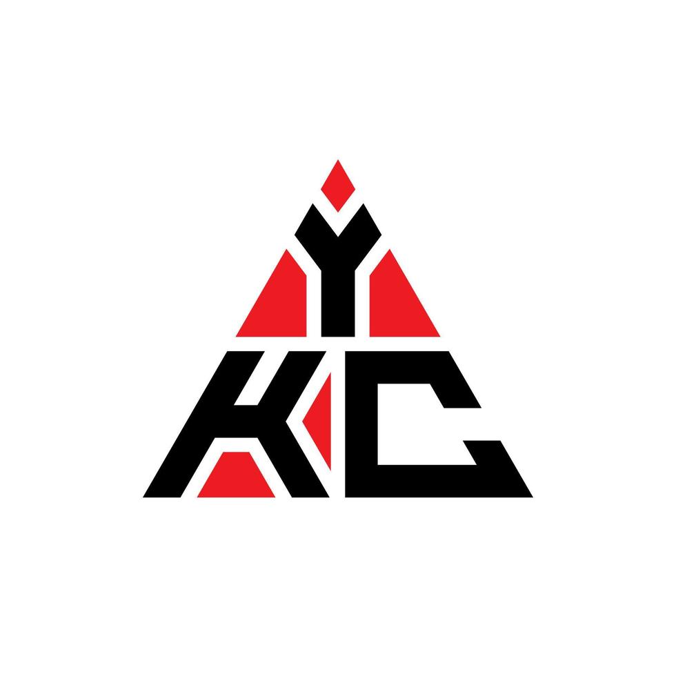 diseño de logotipo de letra triangular ykc con forma de triángulo. monograma de diseño del logotipo del triángulo ykc. plantilla de logotipo de vector de triángulo ykc con color rojo. logotipo triangular ykc logotipo simple, elegante y lujoso.