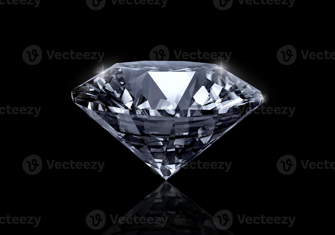 Dazzling diamond on black background photo