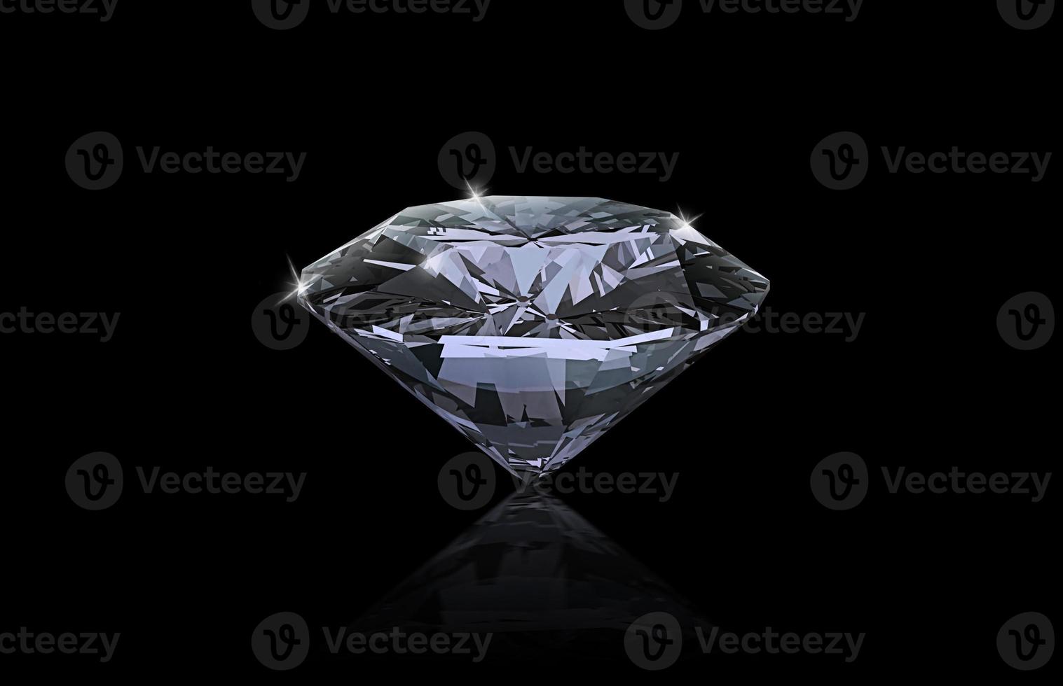 Dazzling diamond on black background photo