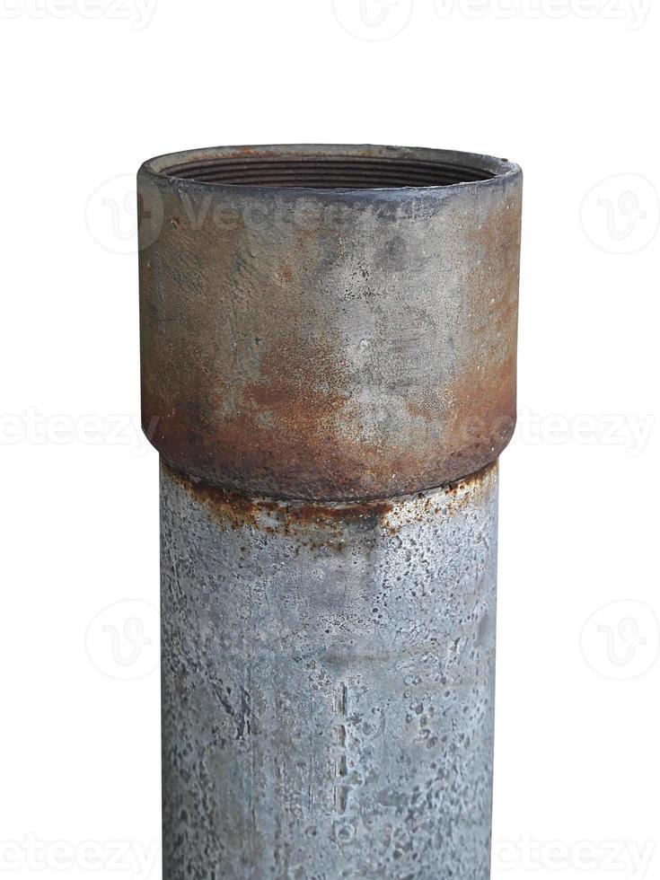 rusty metal pipe on a white background photo