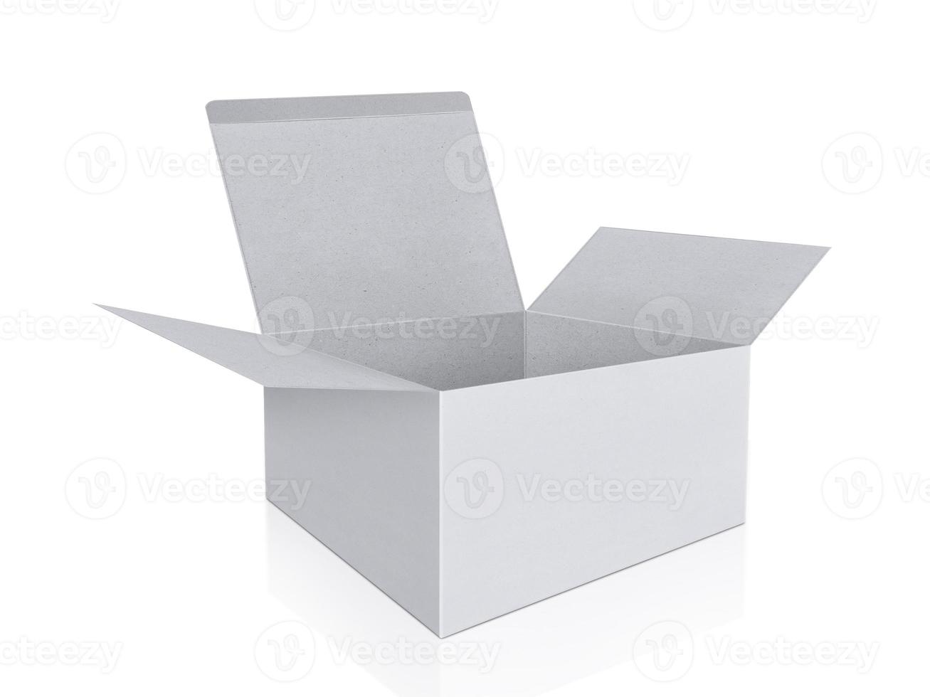blank packaging boxes - open mockup, isolated on white background photo