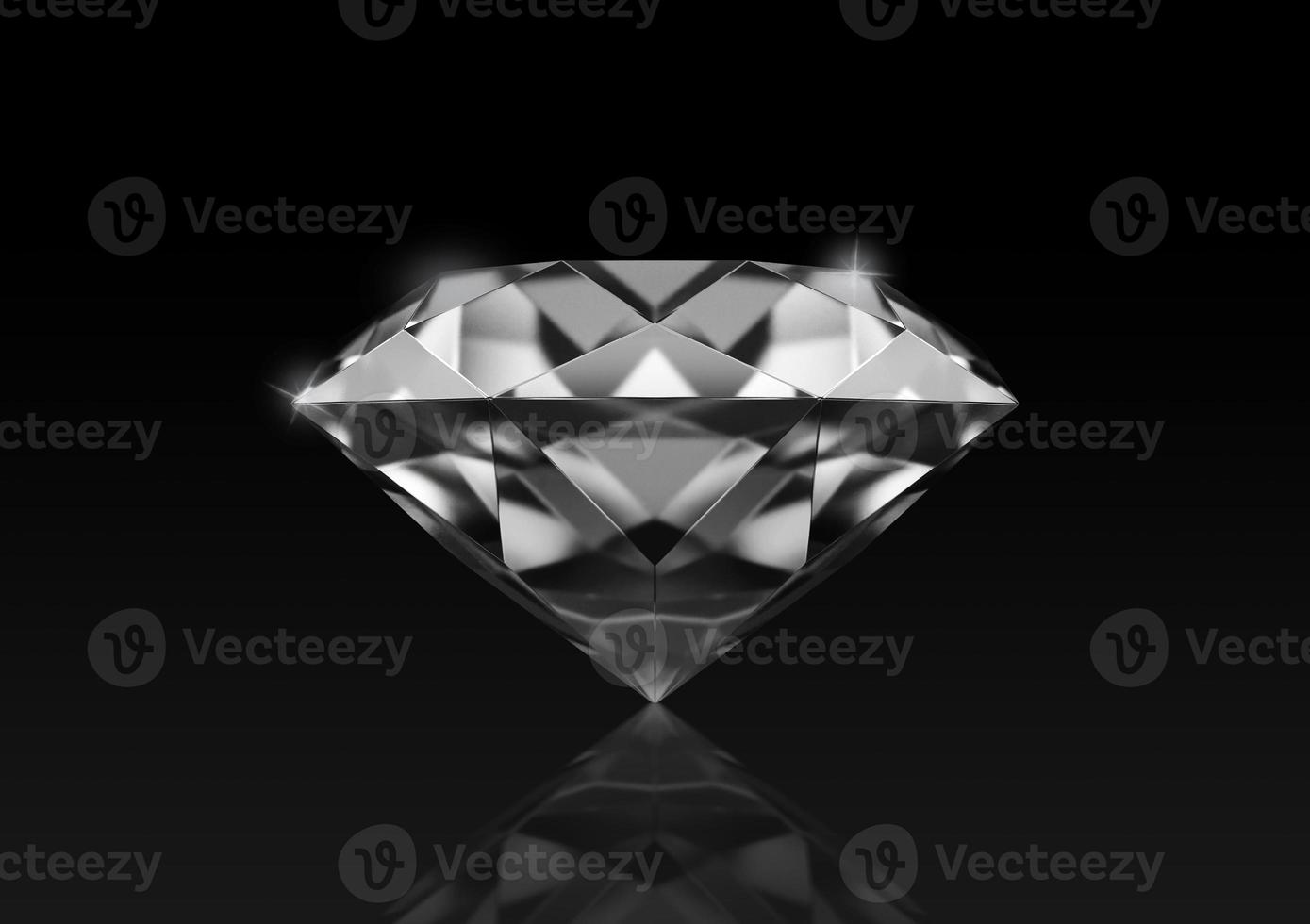 Dazzling diamond on black background photo