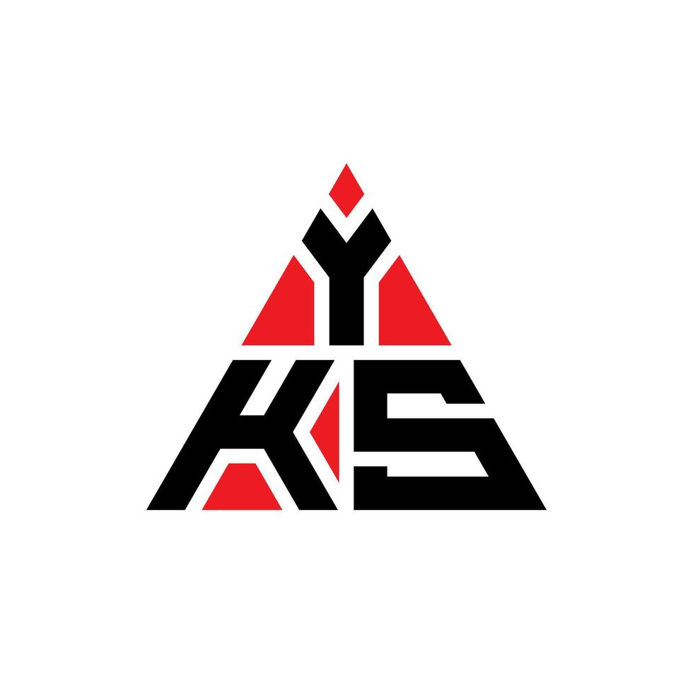 diseño de logotipo de letra triangular yks con forma de triángulo. monograma de diseño de logotipo de triángulo yks. plantilla de logotipo de vector de triángulo yks con color rojo. logotipo triangular yks logotipo simple, elegante y lujoso.